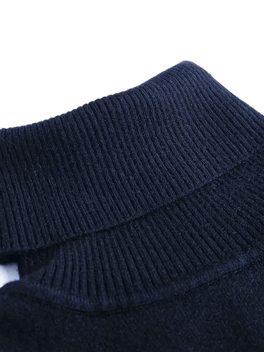 High Neck Knit Sweater Black - 27