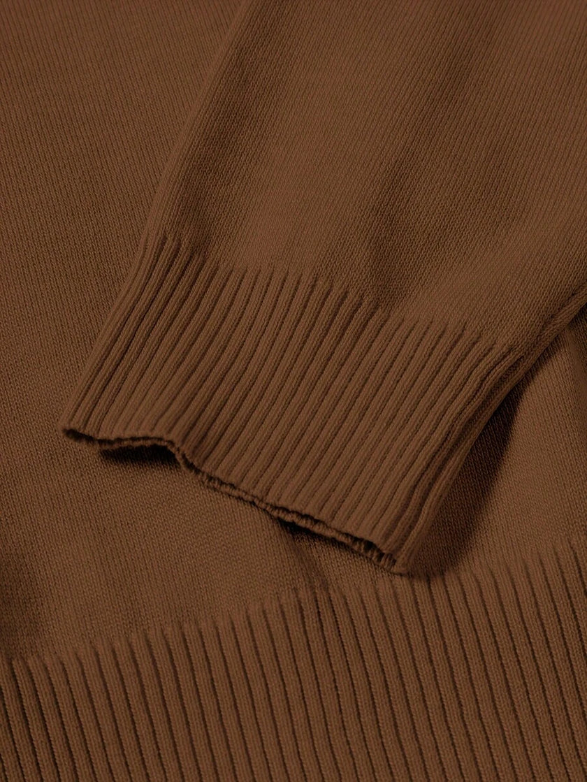 High Neck Knit Sweater Black - 34