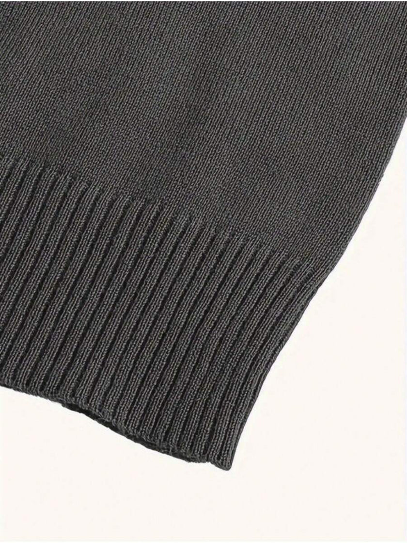 High Neck Knit Sweater Black - 18