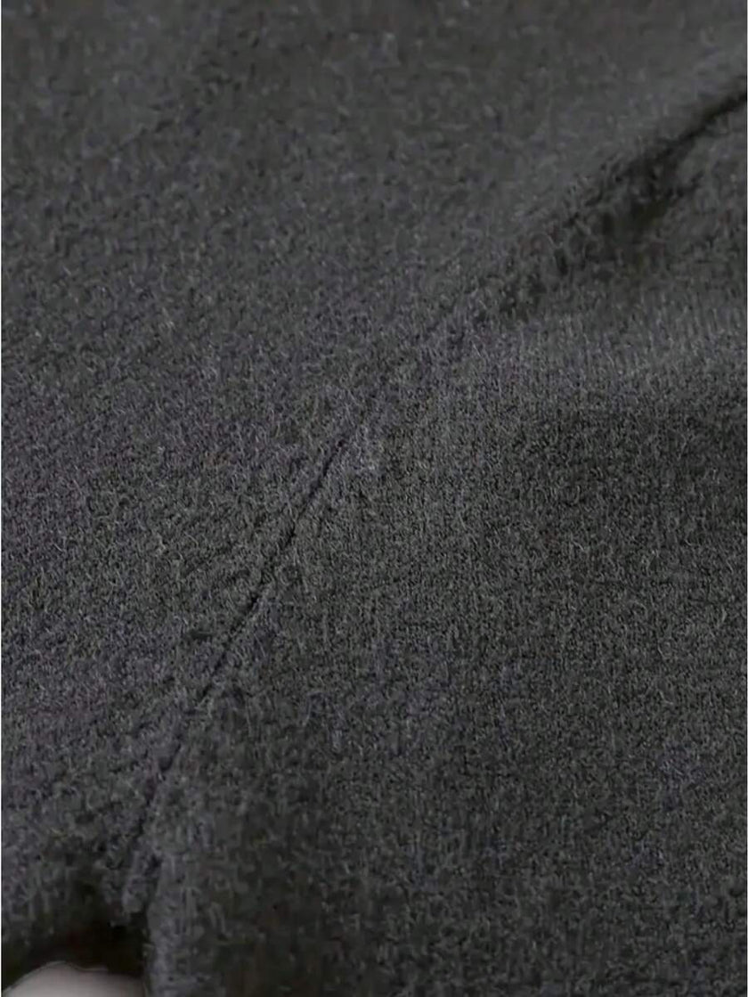 High Neck Knit Sweater Black - 17