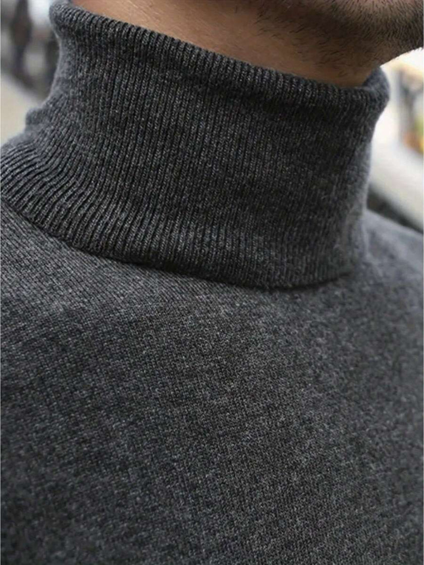 High Neck Knit Sweater Black - 16