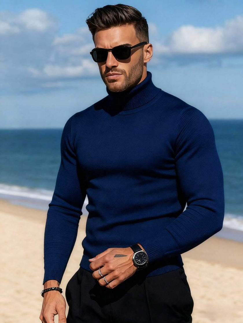 High Neck Knit Sweater White - 65