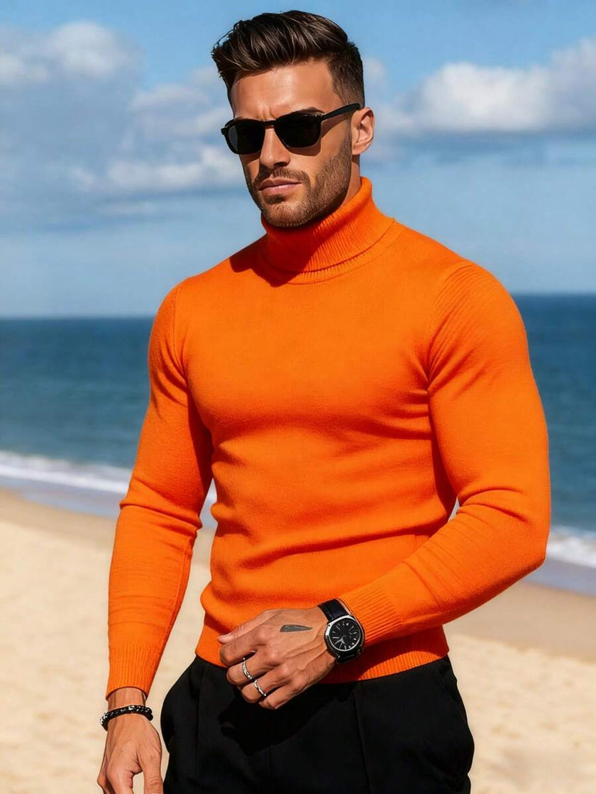 High Neck Knit Sweater White - 53