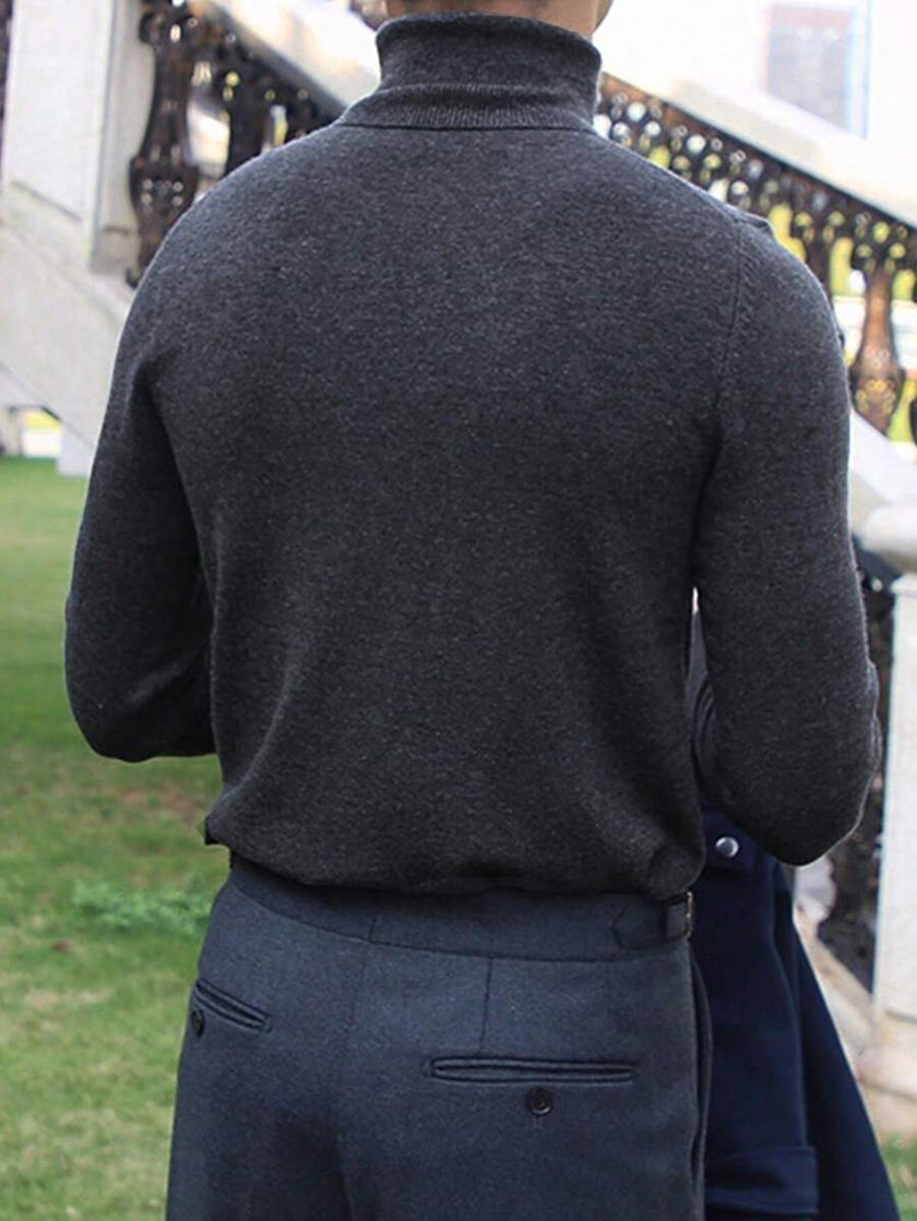 High Neck Knit Sweater White - 80