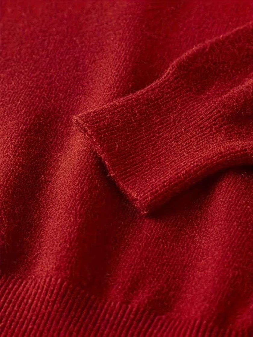 High Neck Knit Sweater White - 87