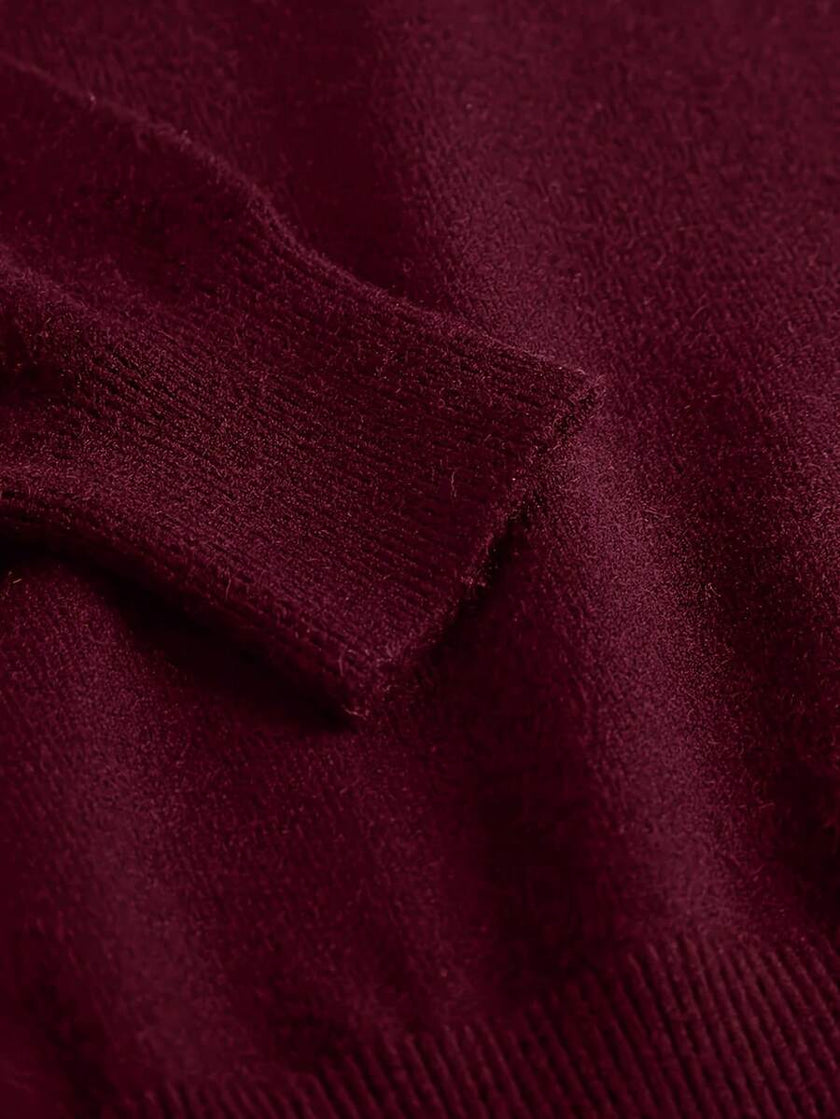 High Neck Knit Sweater White - 34