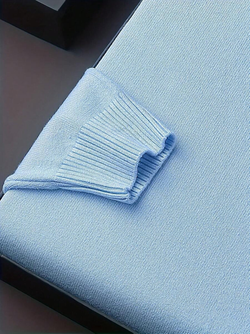 High Neck Knit Sweater White - 52