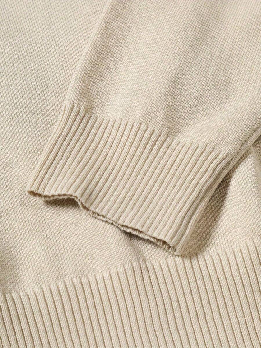 High Neck Knit Sweater White - 76