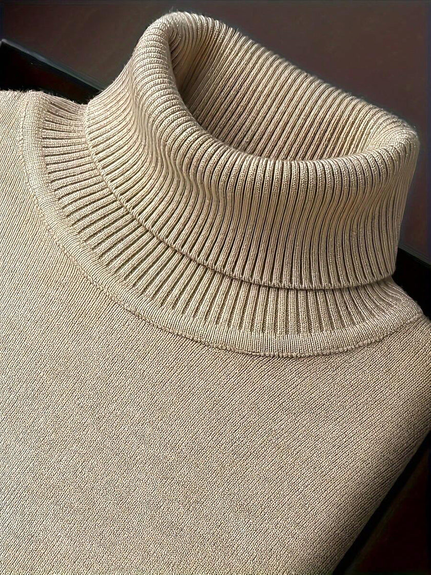 High Neck Knit Sweater White - 27