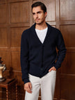 Royal Blue Men's Shawl Cardigan - 4