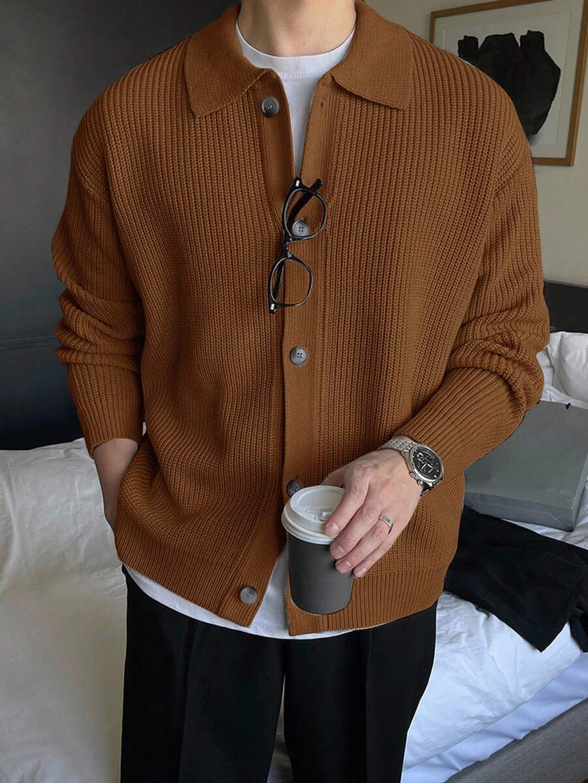 Casual Cardigan Camel Knit - 48