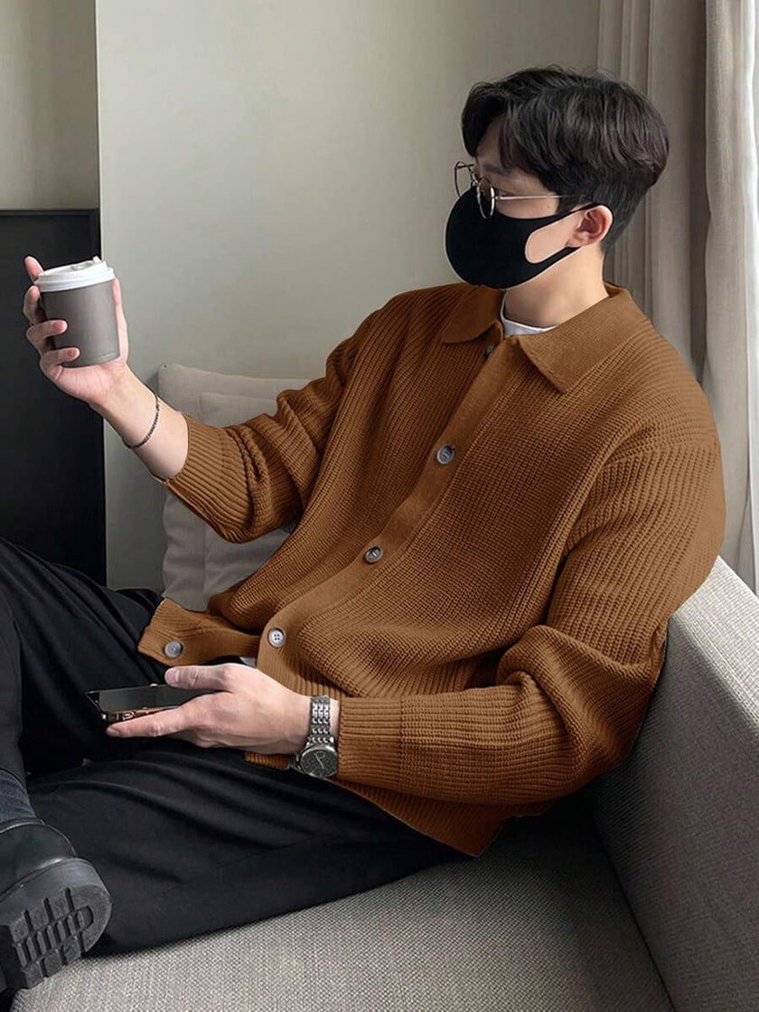 Casual Cardigan Camel Knit - 50