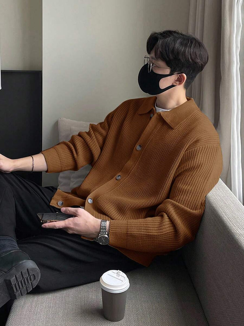 Casual Cardigan Camel Knit - 51