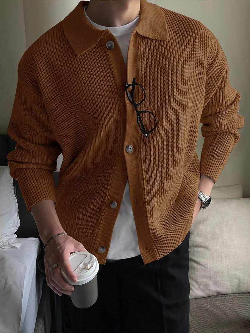 Casual Cardigan Camel Knit - 52