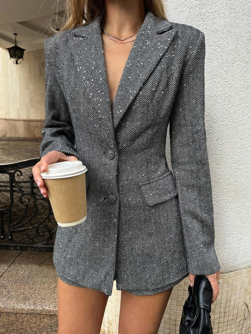 Burgundy Leather Suit Jacket - 46