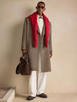Oversized Wool Coat Plaid Khaki - 3