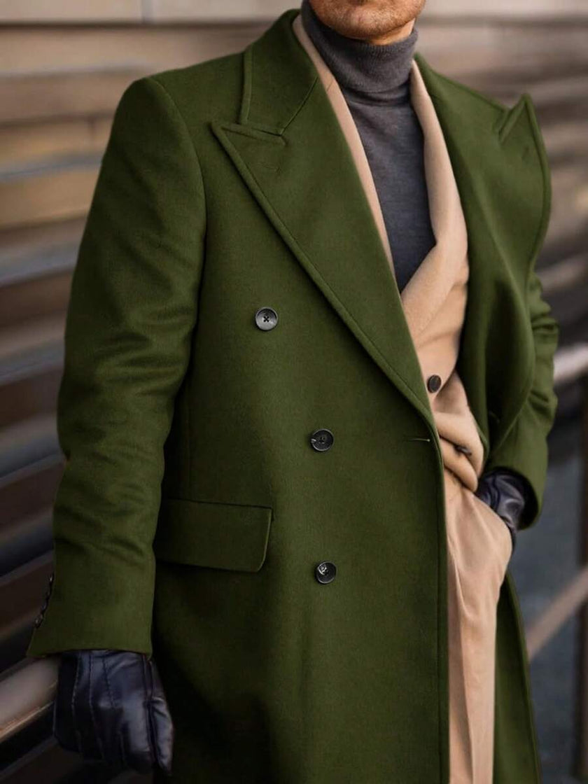 Classic Wool Blend Trench Coat - 3