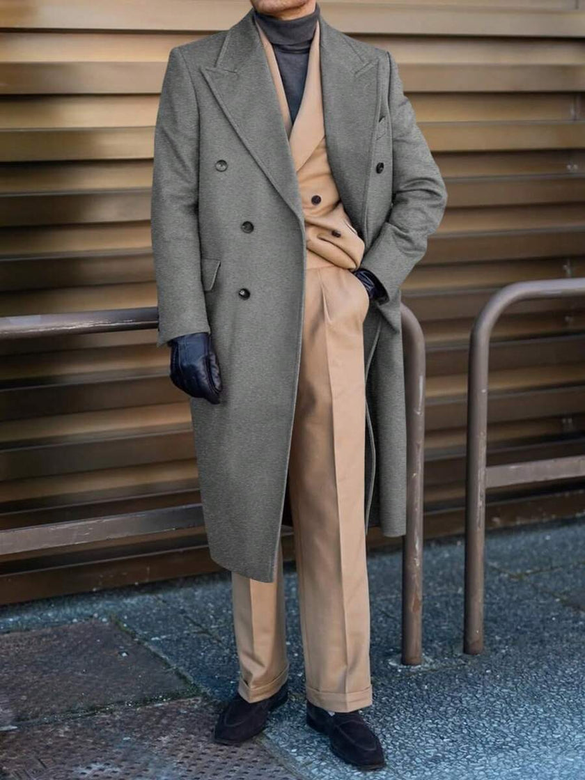 Classic Wool Blend Trench Coat - 27