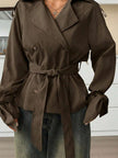 Black Trench Coat With Belt - 28
