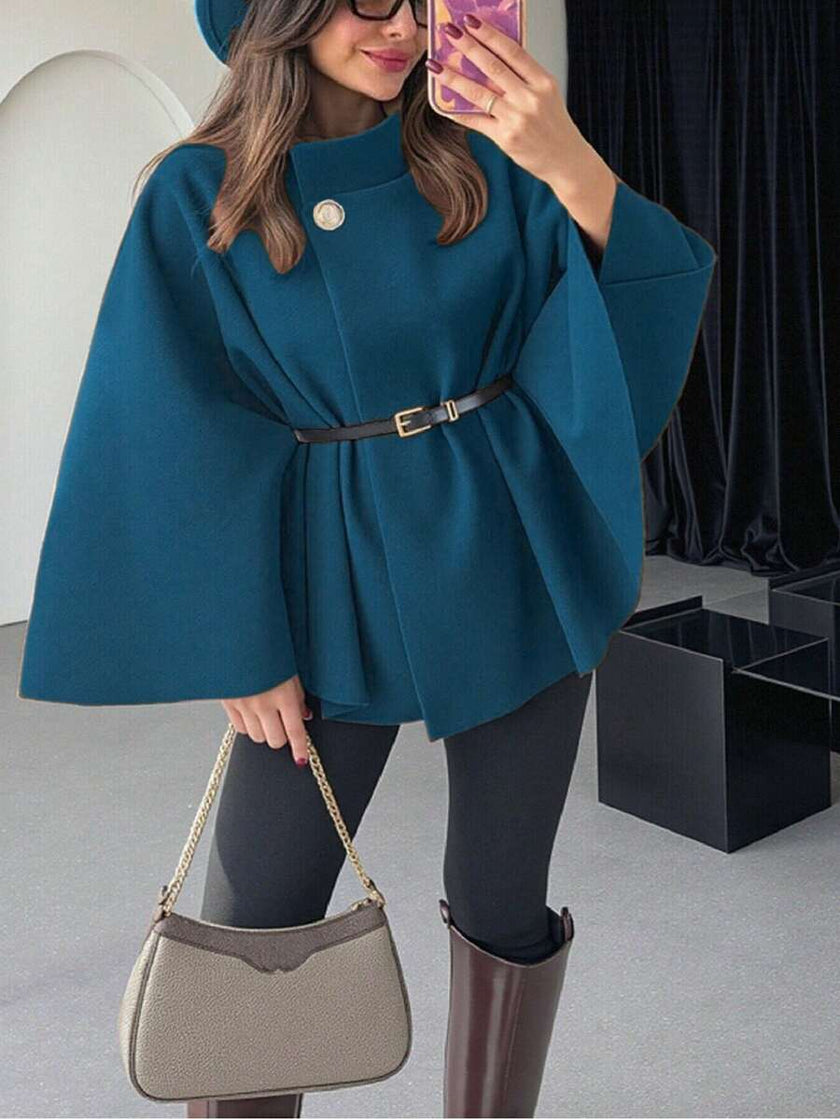 Elegant Woolen Coat Black - 23