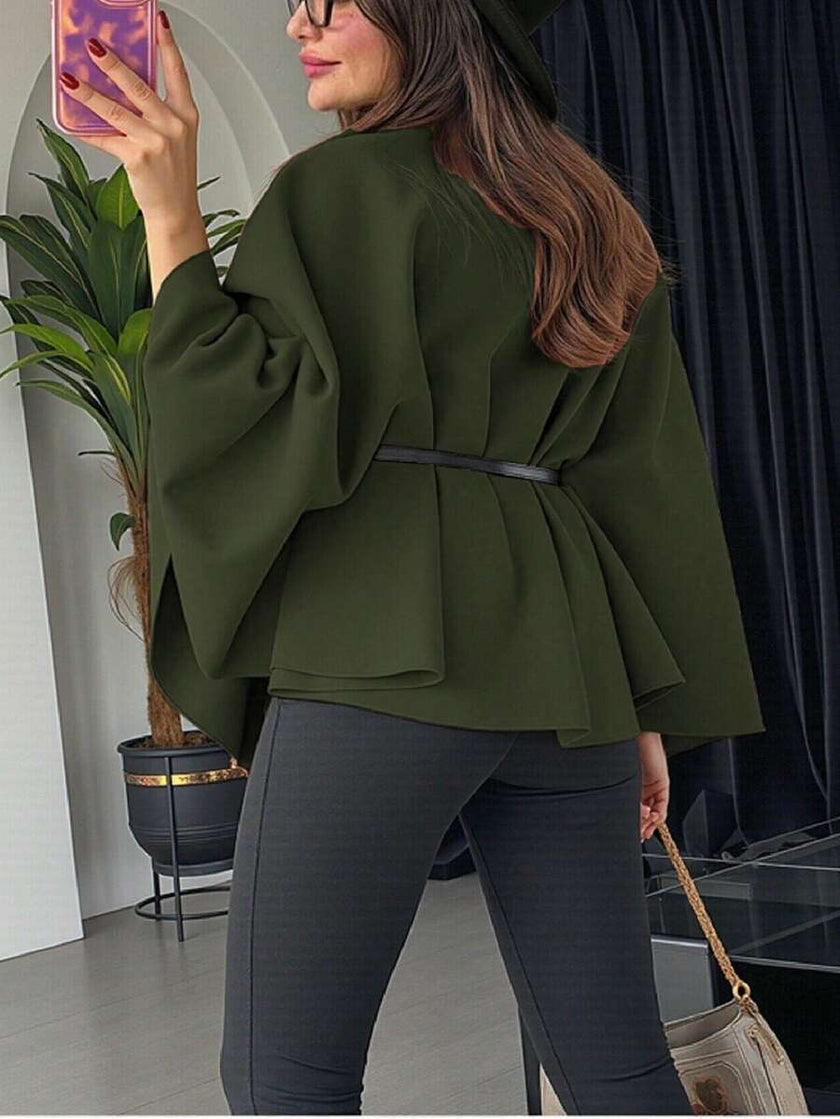 Elegant Woolen Coat Black - 58