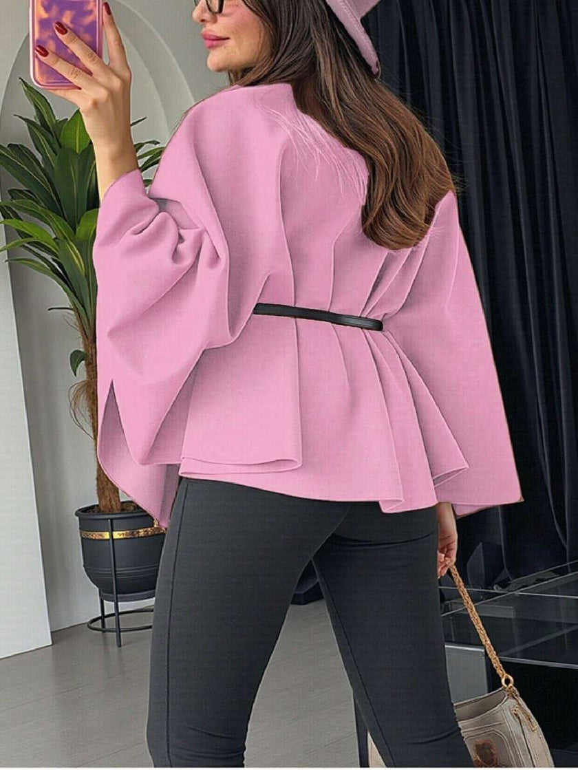 Elegant Woolen Coat Black - 53