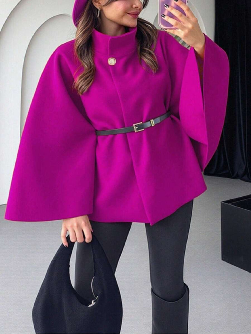 Elegant Woolen Coat Black - 46