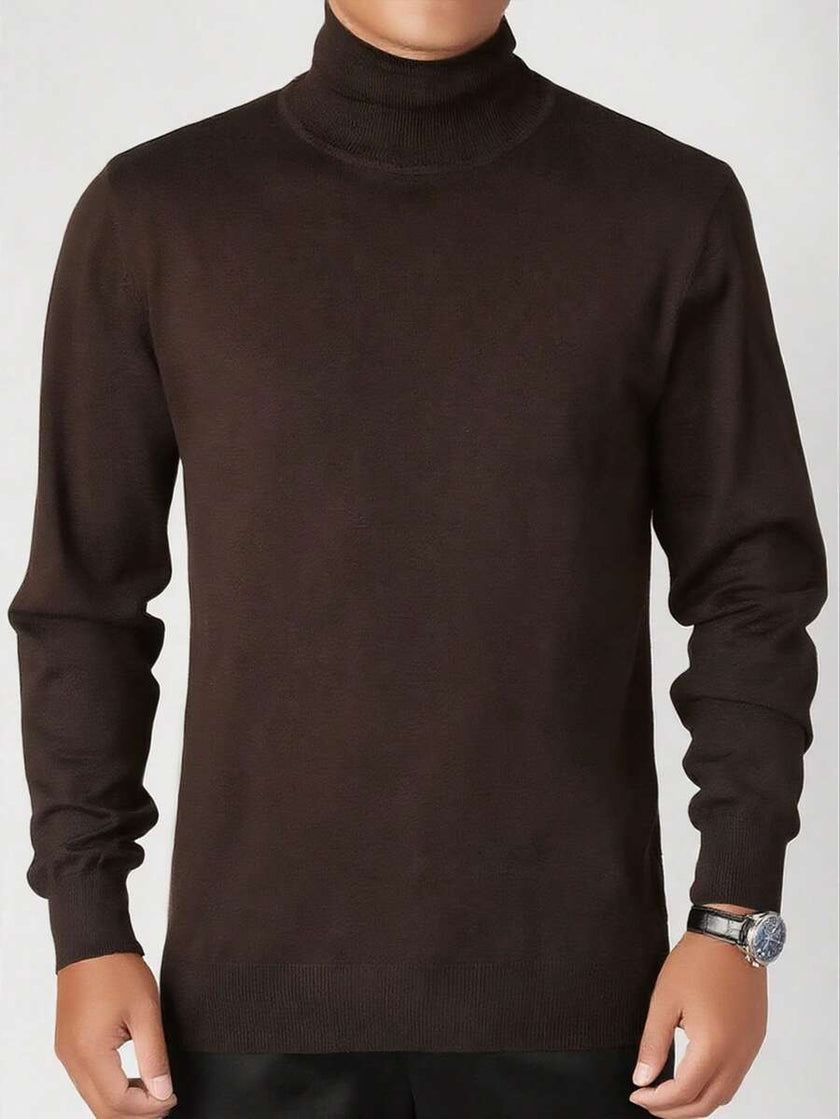 High Neck Knit Sweater White - 17