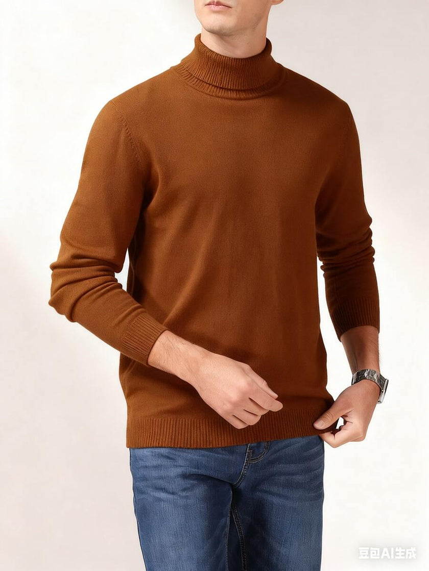 High Neck Knit Sweater Black - 31