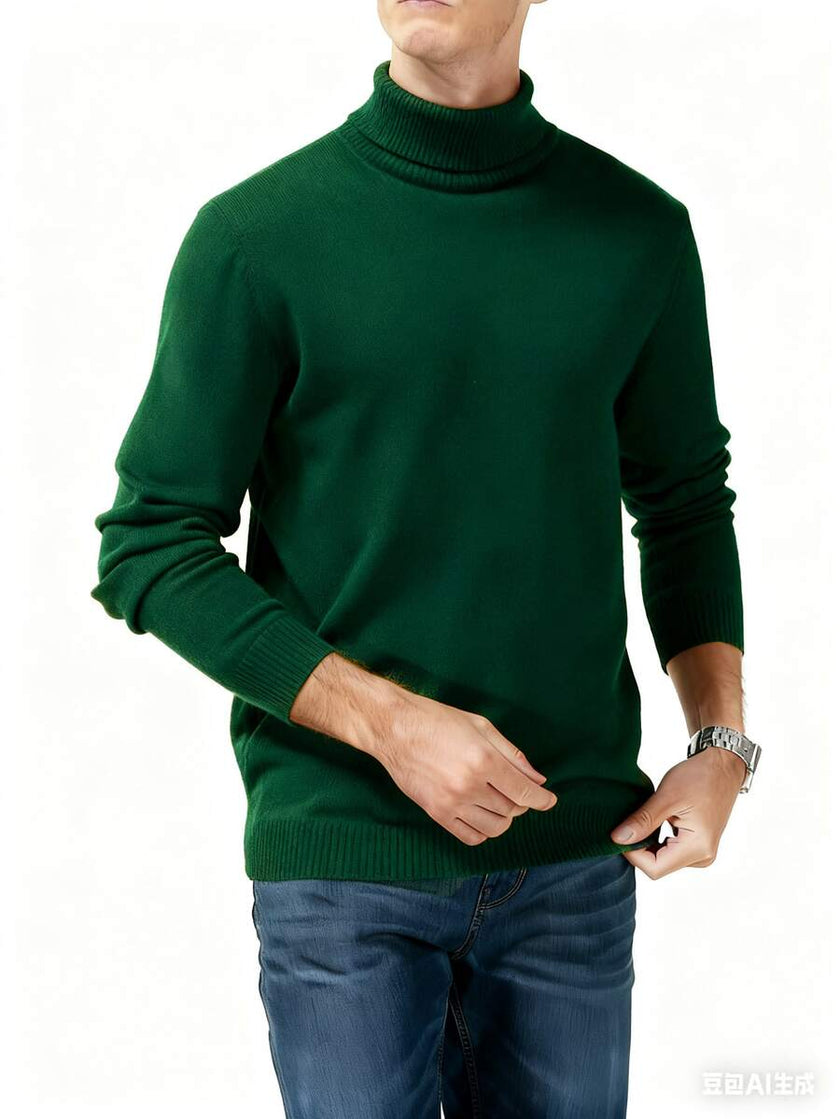 High Neck Knit Sweater Black - 37