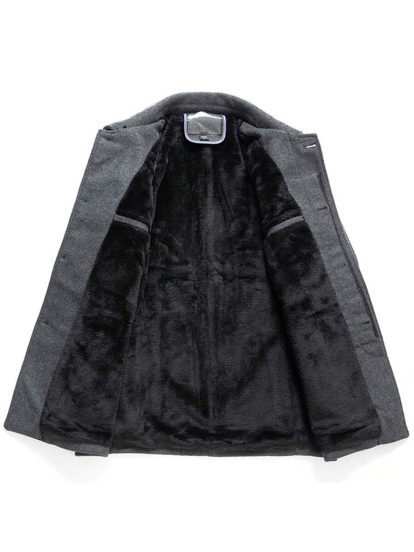 Stylish Grey Wool Coat - 3