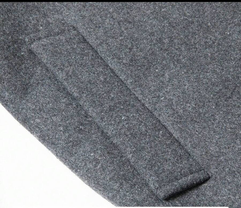 Stylish Grey Wool Coat - 5
