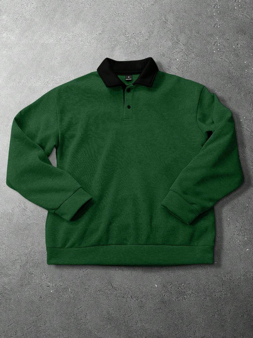 Loose Fit Polo Neck Sweatshirt - 29