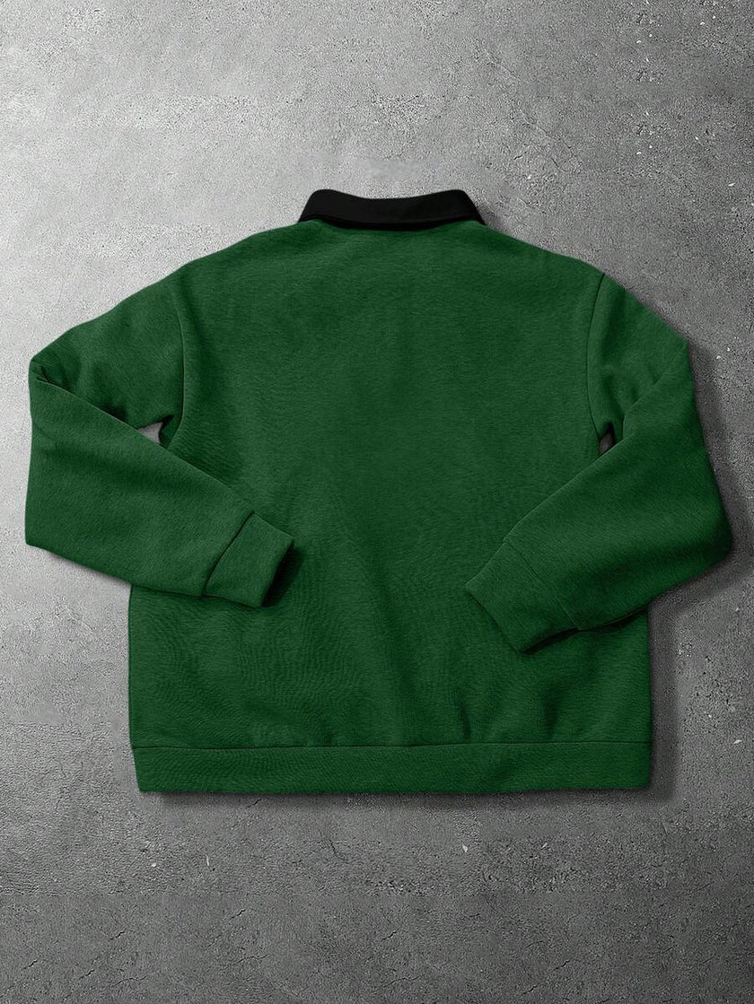 Loose Fit Polo Neck Sweatshirt - 30