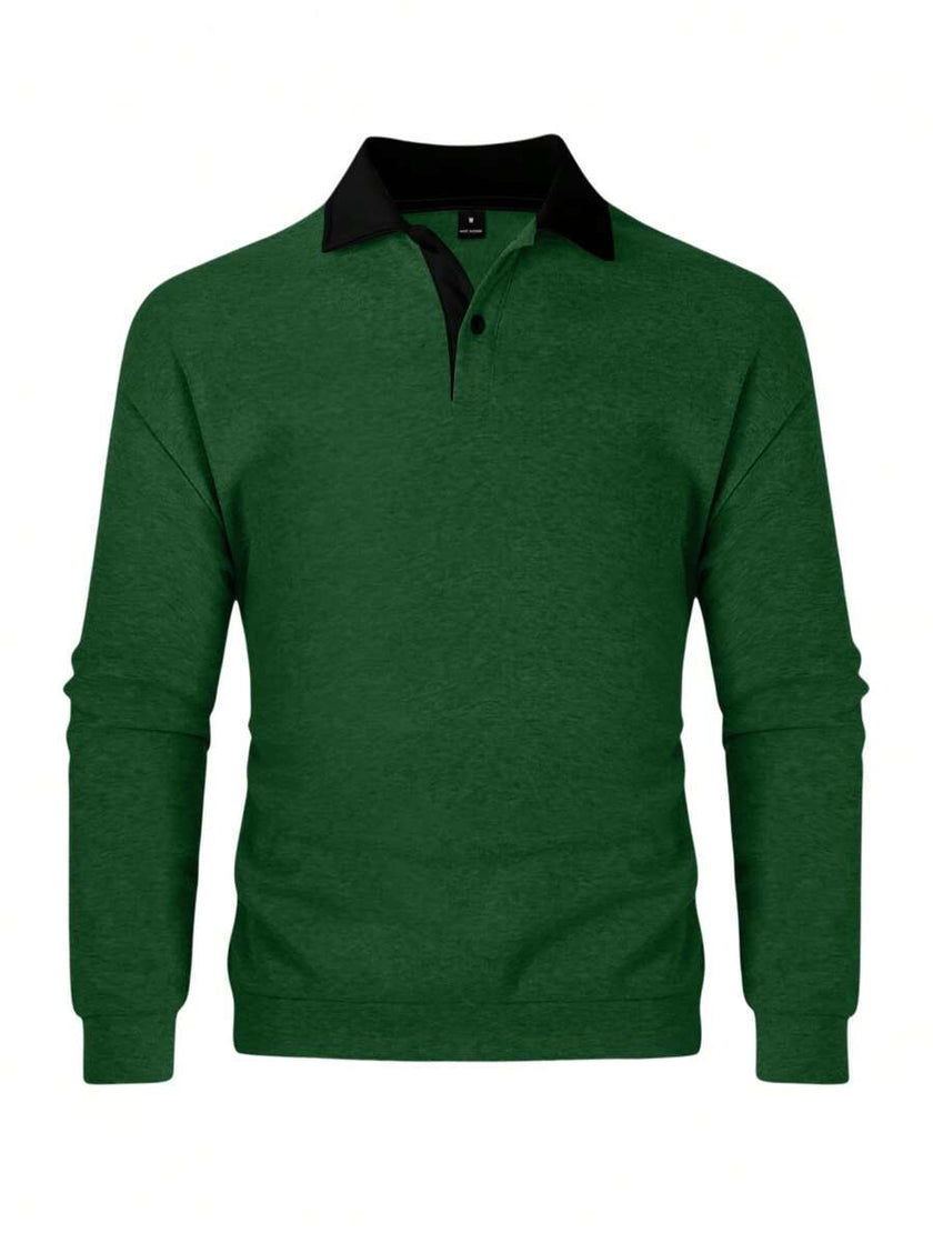 Loose Fit Polo Neck Sweatshirt - 34
