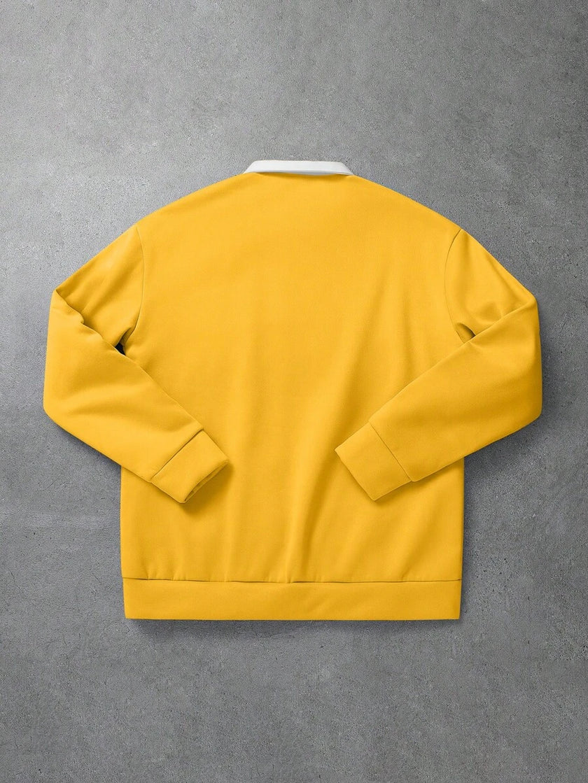 Loose Fit Polo Neck Sweatshirt - 37