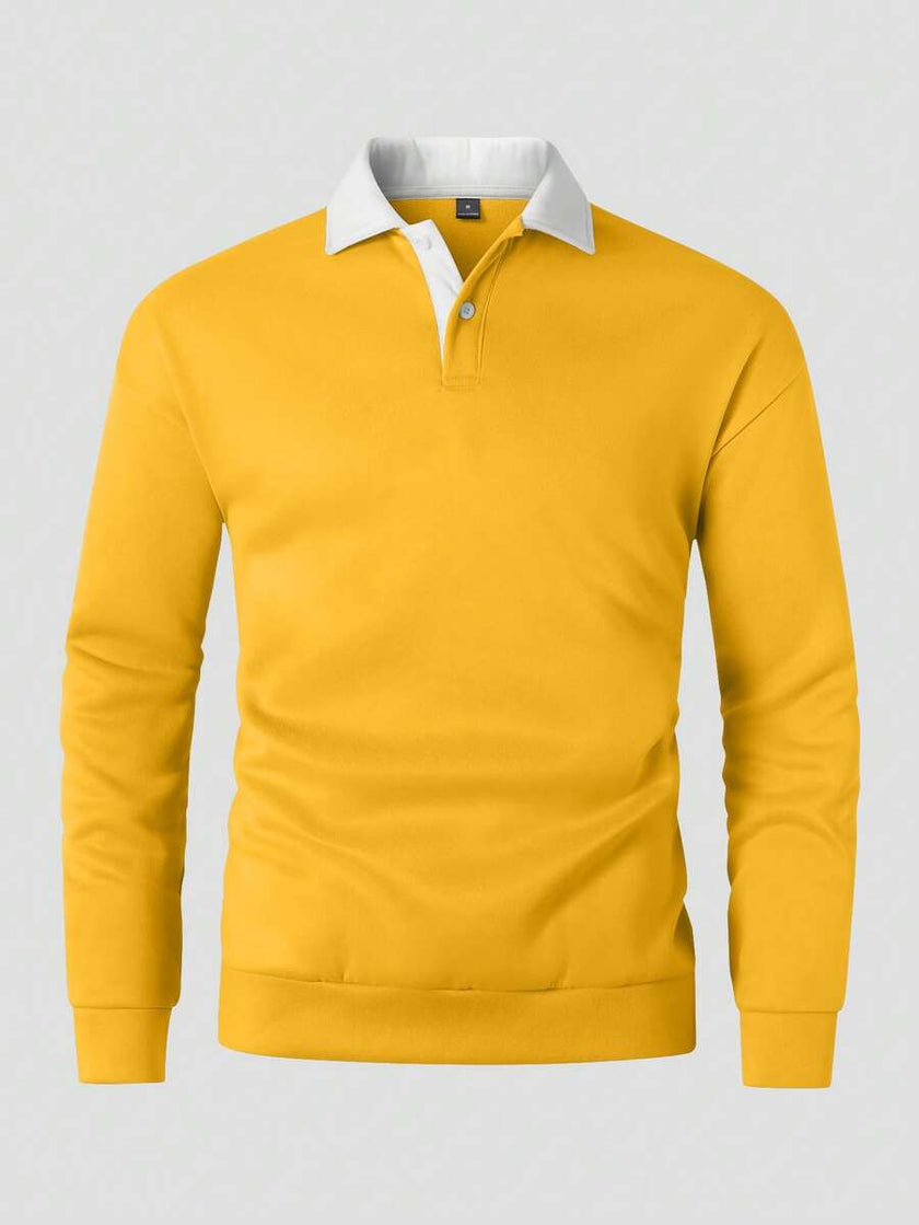 Loose Fit Polo Neck Sweatshirt - 39