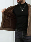 Casual Fleece Jacket Brown - 6