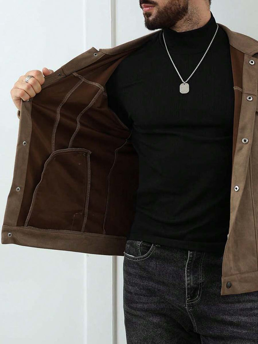 Casual Fleece Jacket Brown - 6