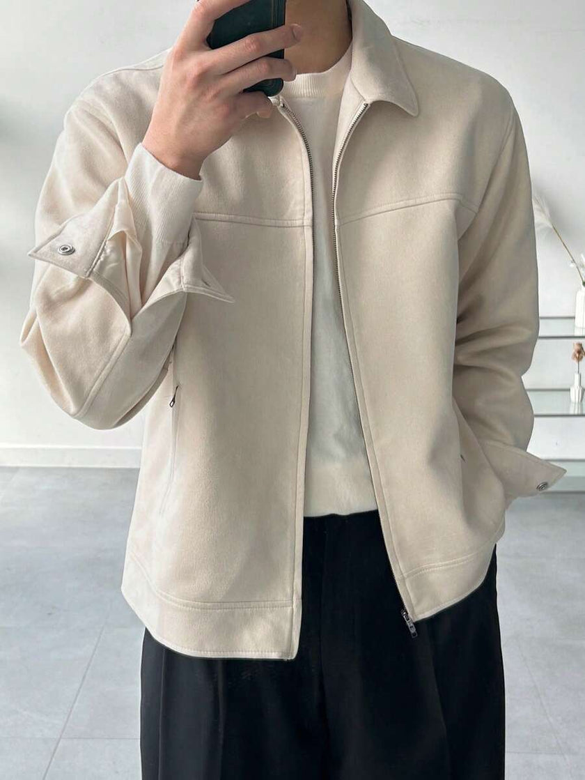 Brown Suede Faux Fur Jacket - 16