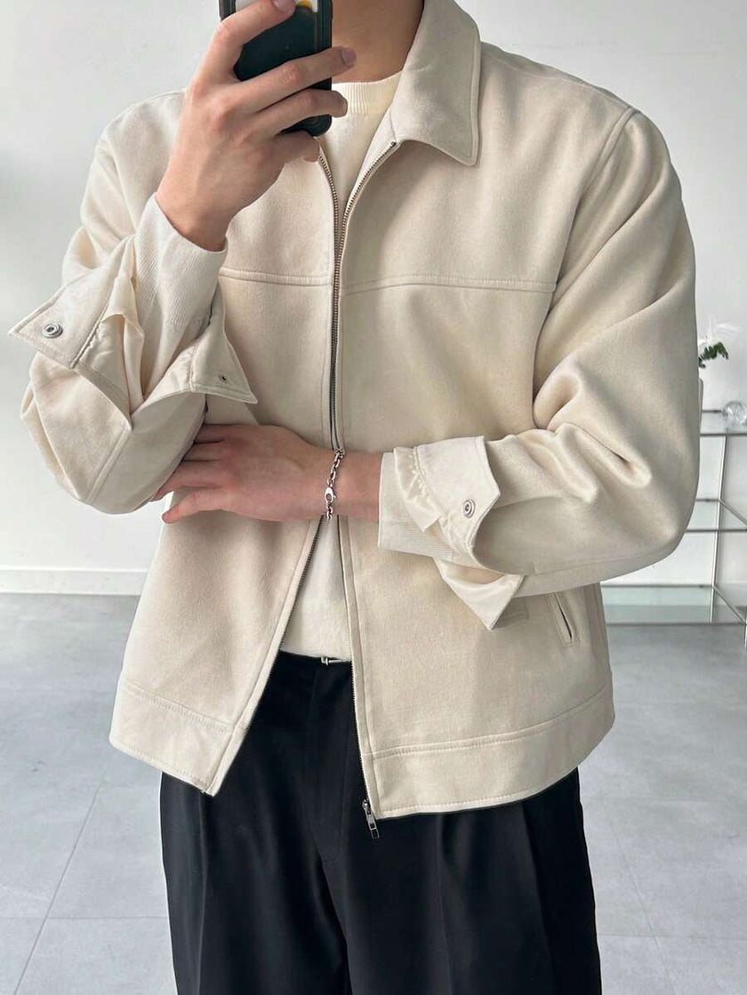 Brown Suede Faux Fur Jacket - 17