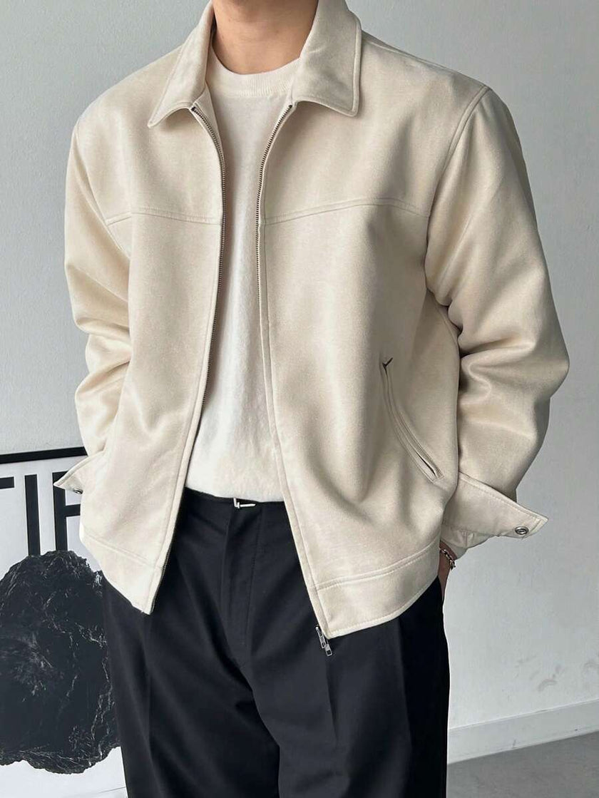 Brown Suede Faux Fur Jacket - 18