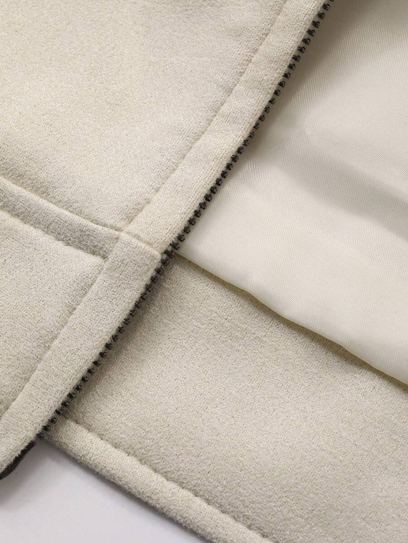 Brown Suede Faux Fur Jacket - 21