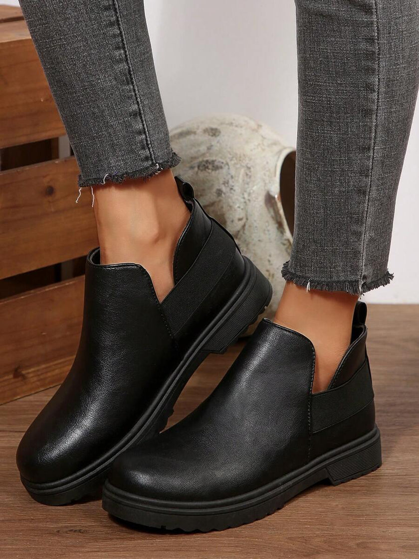 Classic Black Ankle Boots Velvet - 31
