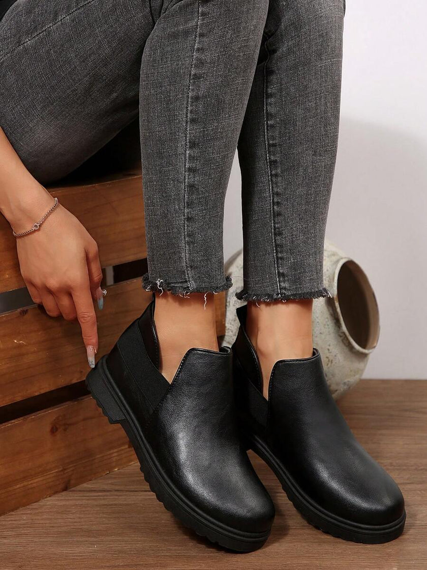 Classic Black Ankle Boots Velvet - 33