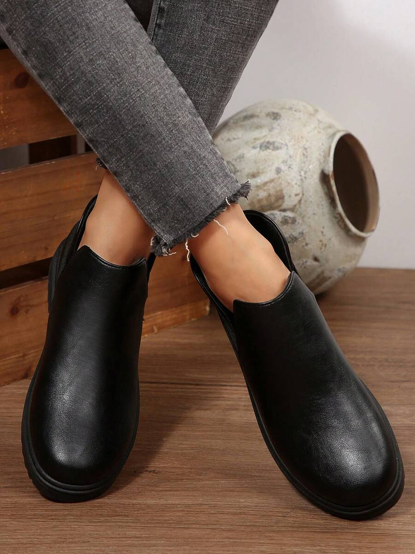 Classic Black Ankle Boots Velvet - 34