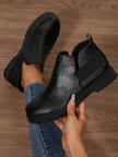 Classic Black Ankle Boots Velvet - 32