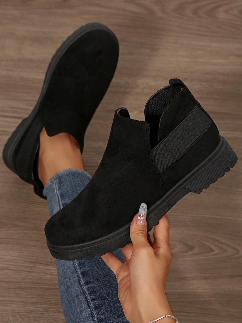 Classic Black Ankle Boots Velvet - 37
