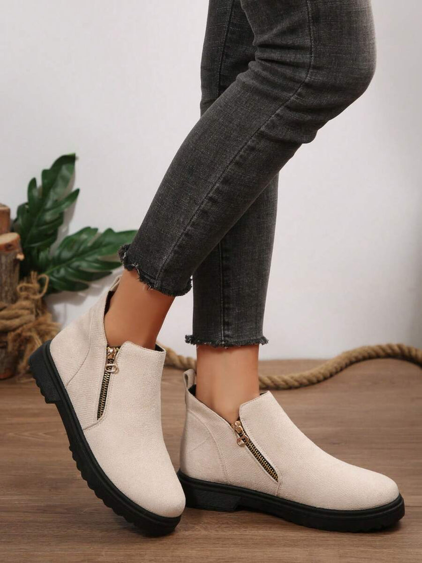 Classic Black Ankle Boots Velvet - 48