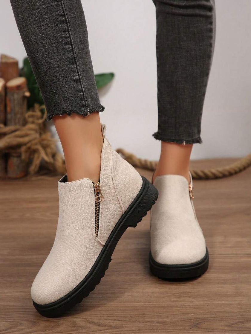 Classic Black Ankle Boots Velvet - 49